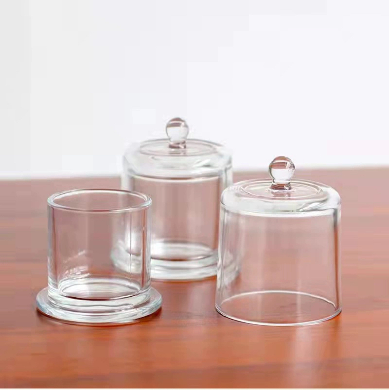 Wholesale Scented Candle Glass Cup Empty Cup Golden Bell Cover Candle Jar Aromatherapy Bottle Bell Candle Holder
