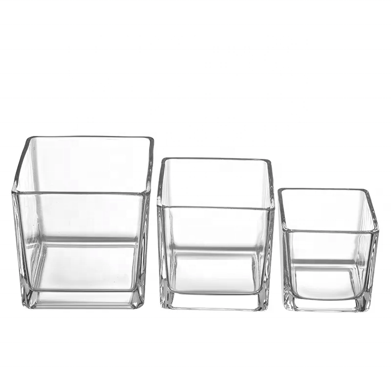 Custom Logo Glass Candlestick Clear Transfer Pure Glass Heat Treated Fully Tempered Lead Free Glass Stock