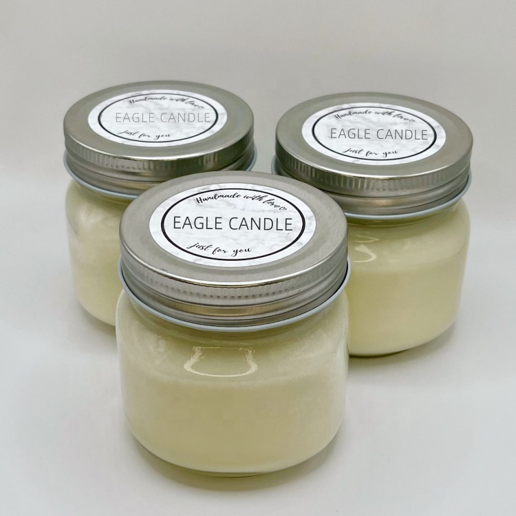 Custom Mason Jar Candle Containers Metal Lid Scented Soy Candle in a Glass Jar