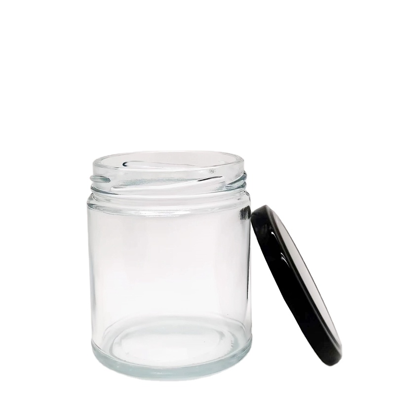 Recyclable 8 oz 9 oz Clear Straight Sided Glass Jar With Gold Lid by Specialty Bottle for Food and Candle