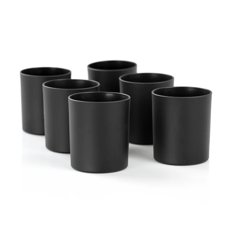 8oz 10oz 14oz Empty Clear  Scented Frosted Black Glass 10 Oz Luxury Candle Jars