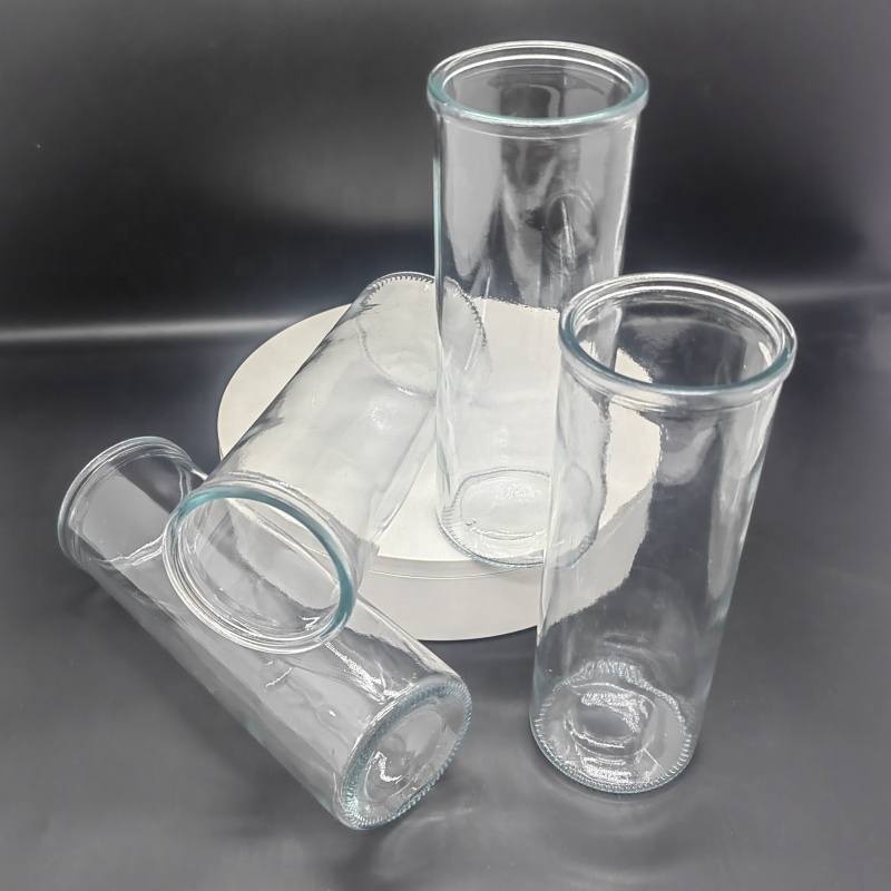 Empty Glass Candle Jars 445ml Candle Container Clear Glass Jar for 7days Religious Wedding Home Decoration Bulk Sale