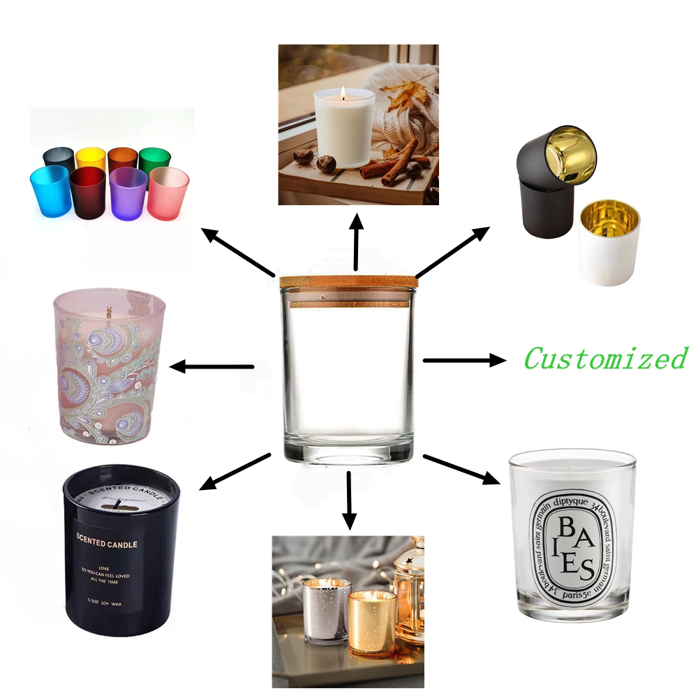 Wholesale 4oz 16oz Amber Glass Candle Jars Scented Candle Making Glass Jar Round Candle Containers With Lid