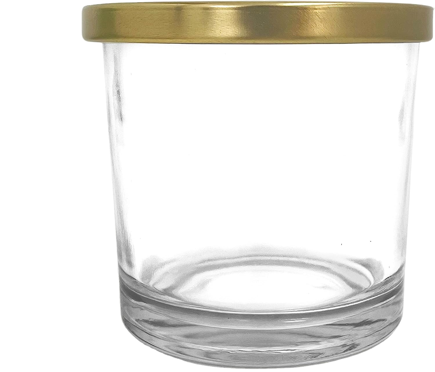 Large 10oz 14 oz clear clear Glass Candle Jars With sealed Metal Gold Lids for Wedding