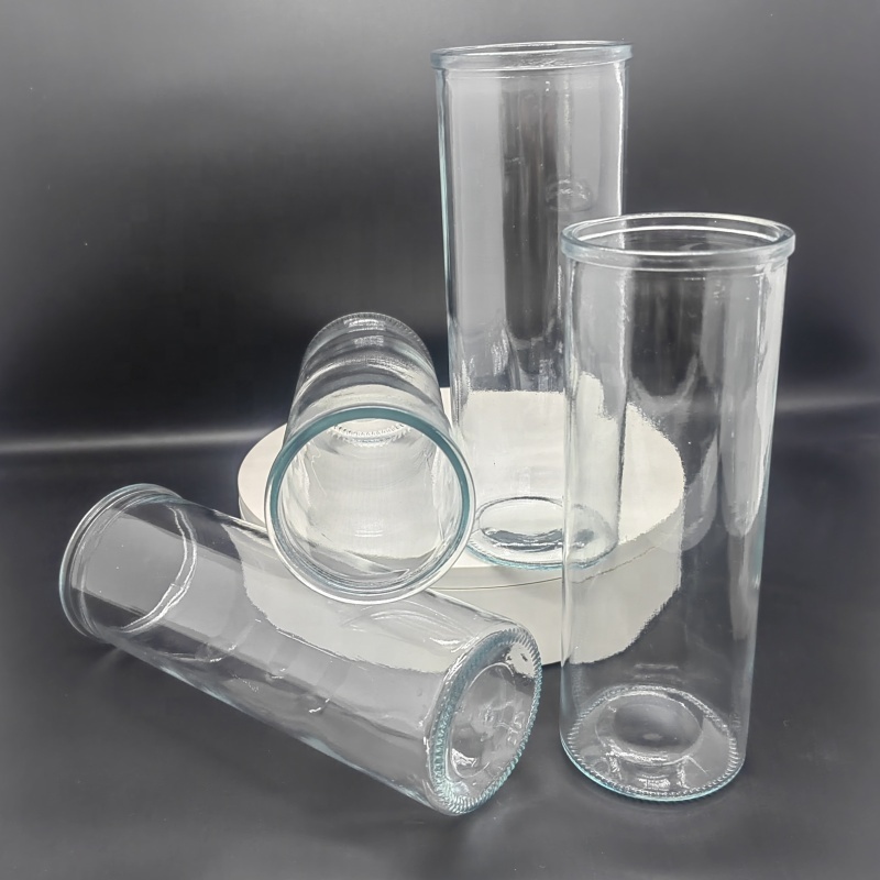 Glass Cylinder Jar Multifunction Straight Glasses for Candle Heat Resistant Glass Ware