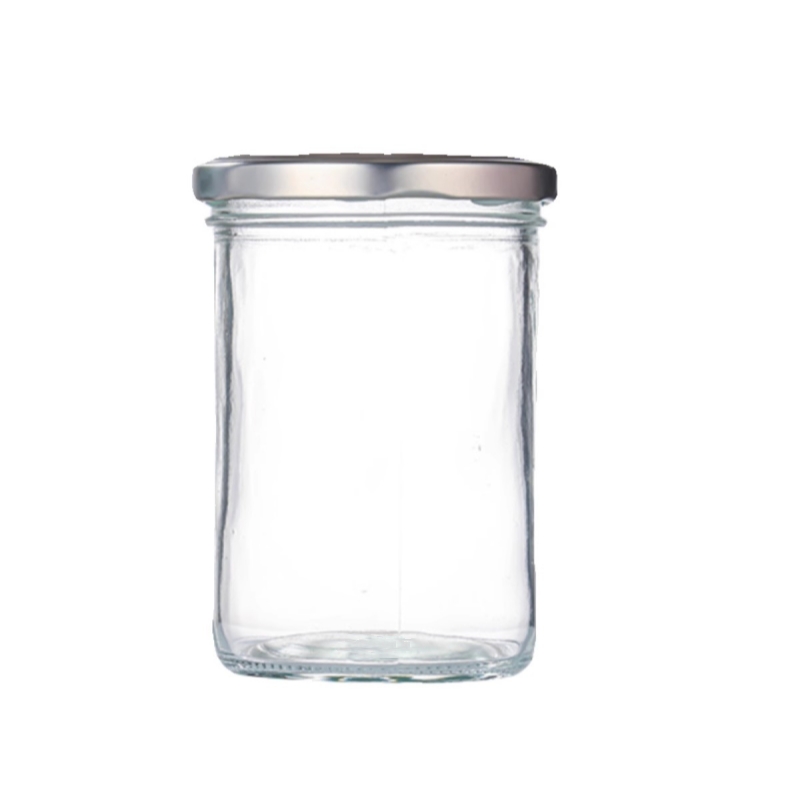 Empty Soy Wax Glass Candle Container 8oz 250ml 200 g Wide Mouth Clear Glass Candle Jar With Screw Metal Gold Lid
