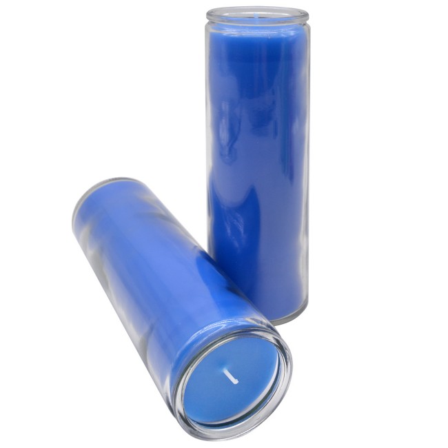 Wholesale Custom 7 Days 8 Inches Cylinder Glass Jar for Religious Candles Offset Printing