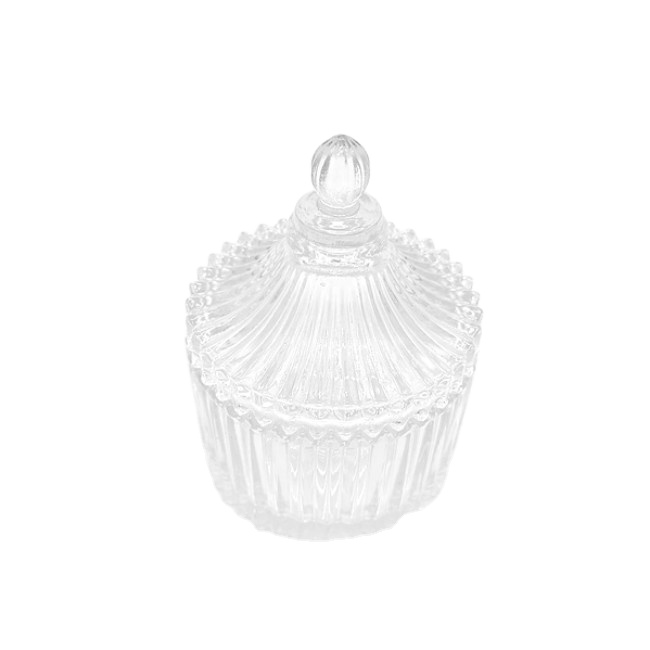 Wholesale High Quality Crystal Geo Cut Empty clear Candle Jars Glass for Candle Making Wedding Party