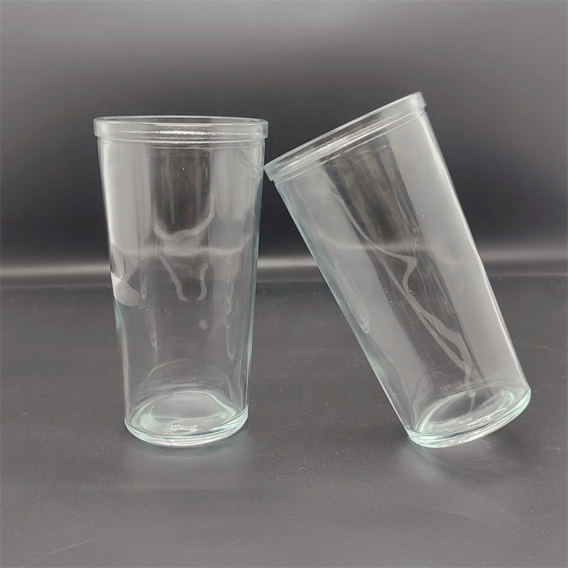 Candlestick Print for Church Prayers With Painted Design Glass Containers or Candles Holders