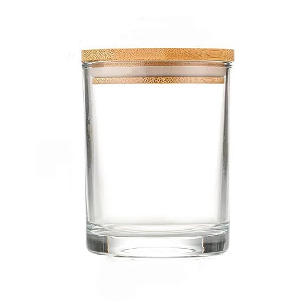 10oz 12oz 14oz Matte White Matte Black Glass Candle Jars With Bamboo Lid and Gift Box Wholesale Custom Size and Color