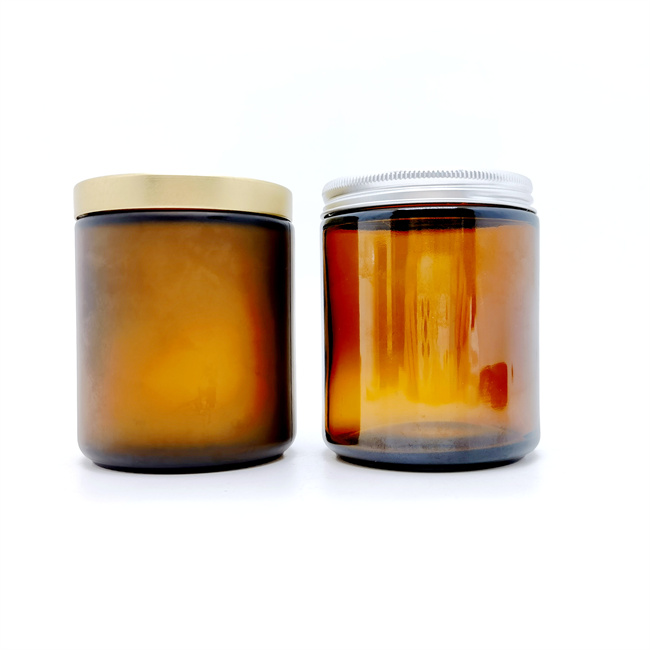 270 ml 250 ml Brown Amber Glass Lantern Candle Cup Glass Candle Holders Lanterns Candle Jars Glass 200ml With Lid