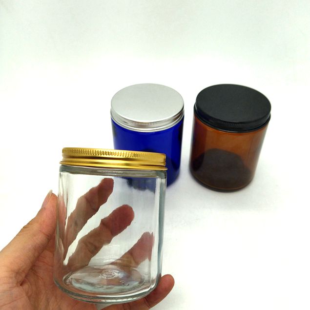 250ml 8oz Empty Amber Scent Decorative Candle Glass Jars With Lids and Boxes
