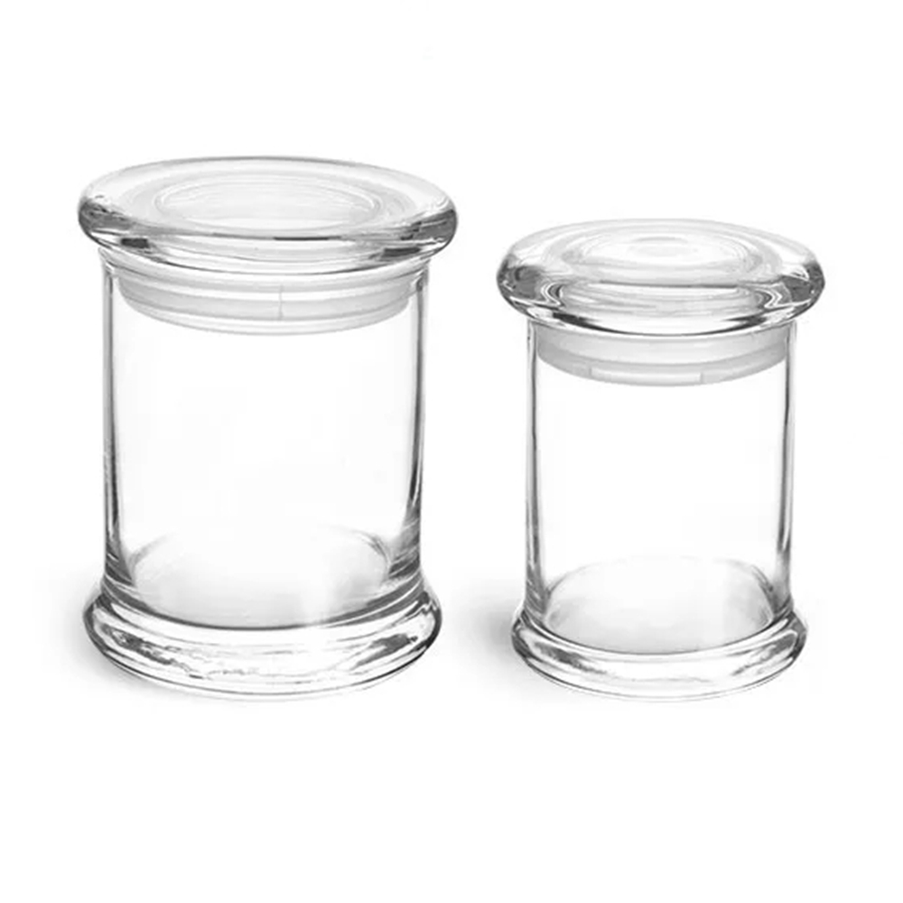 3 oz Ounce Clear Glass Jar ,  Clear Glass Candle Jars Container Vessel  W/ Glass Flat Pressed Lids for Candle Making