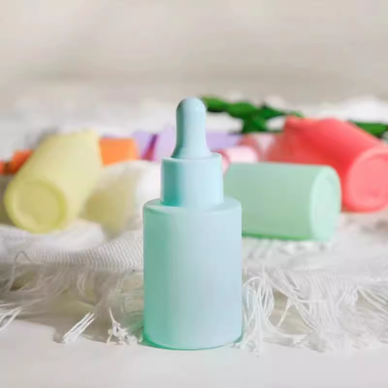 Custom Logo Color 30ml Glass Serum Bottle White Dropper Bottle Glass Jar Glass Bottle