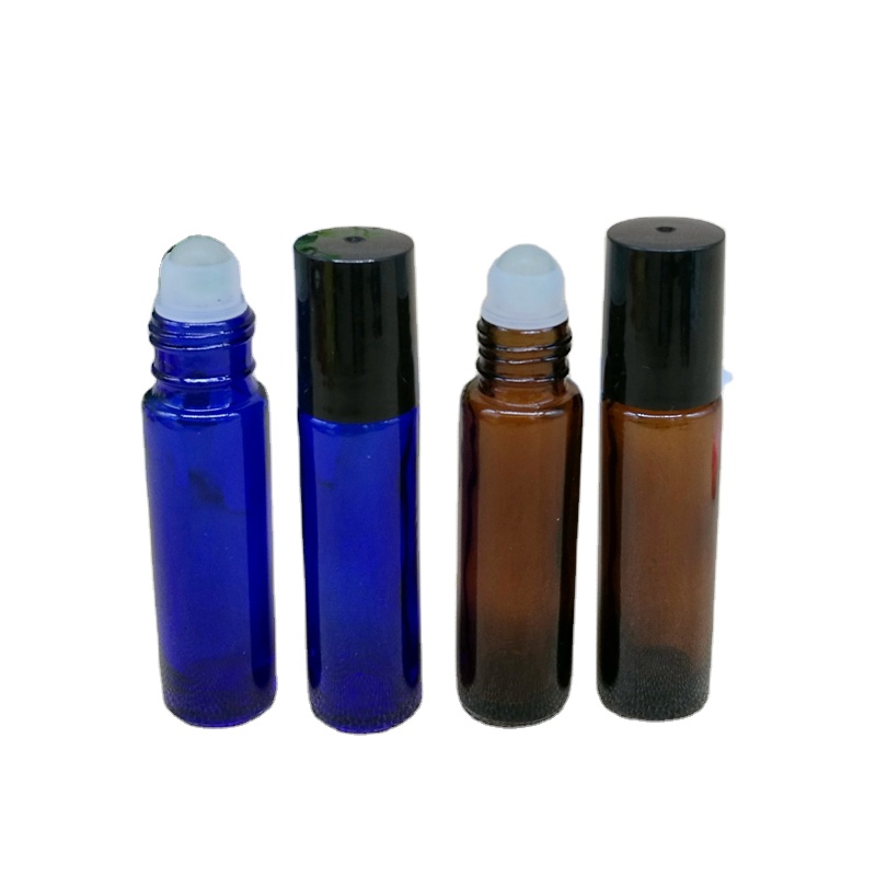 Glass Bottles for Personal Care Roller Bottles 3 ml 5ml  8ml 10 ml 15ml 20 ml Amber Blue Green Clear Roll-on Top Glass Bottle With Ball & White Black Cap