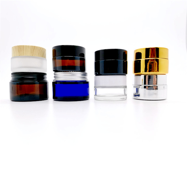 Skincare Serum Glass Cosmetic Empty Cream Packaging 5g 10g 15g 20g 30g 50g 80g 100g Frosted Cosmetic Container Jar With Lids