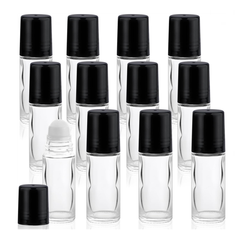 Plastic Roller Bottles Deodorant 50ML Clear Empty Glass Refillable Roll on Bottle for DIY Antiperspirant Bottle