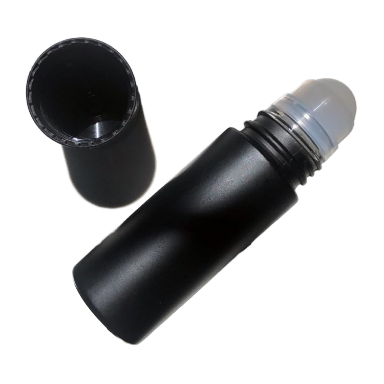 50 ml 30 ml 1.7 oz 1 oz Black Glass Roll-on Deodorant Bottles With Plastic Roller Ball and Black Cap