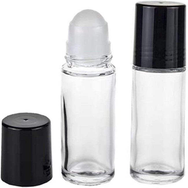 30ml 1oz Empty Deodorant Big Plastic Roll on Bottle Glass Roller Bottle With Plastic Ball Big Essential Oil Roll on Bottle
