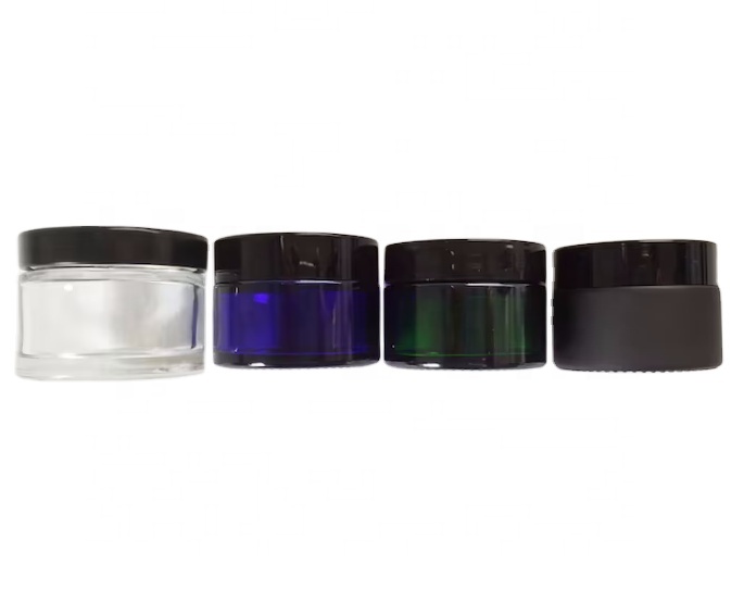 Cosmetics Cream Glass Jar Face Cream 50ml Cosmetic Jar Glass Packaging Round Frosted Bottle Quality Customized 5g 10g 15g 20g