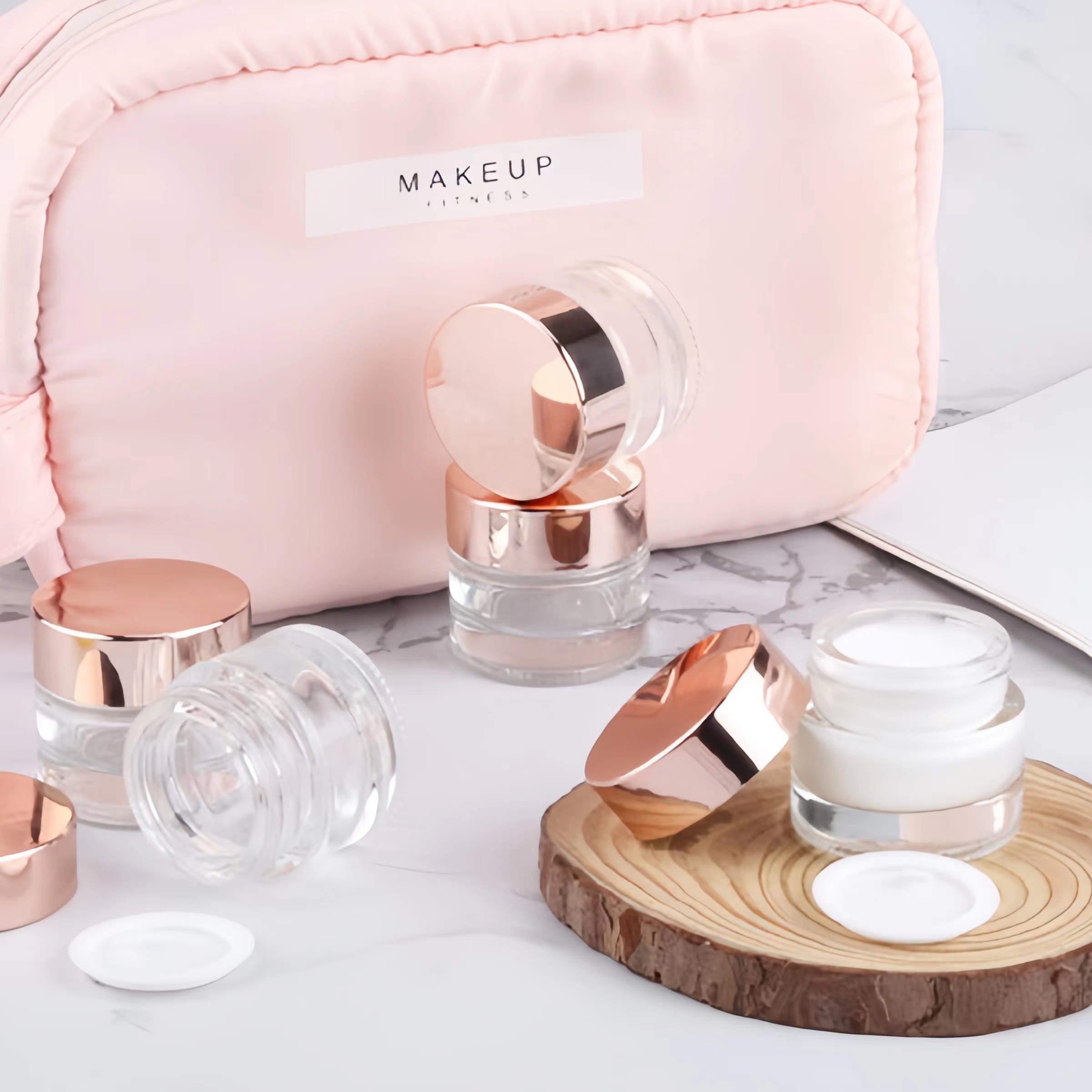 Clear Glass Cosmetic Jar Lids 5g 30g Capacities Face Cream Containers Face Lotion Containers 5ml 10ml 30ml 100ml Capacity