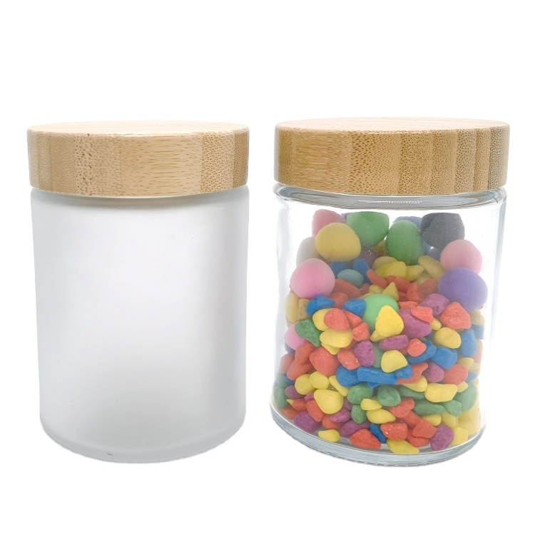 150g 250g Refillable Eco Friendly Skin Care Cosmetics Packaging Container Bamboo Frosted Moisturiser Glass Jar With Bamboo Lid