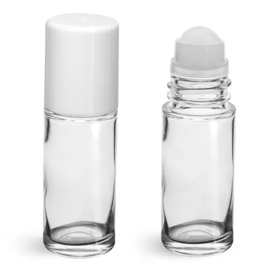 30ML 50ML Recyclable Clear Glass Roll on 10ml Bottle Essential Oil Packaging Vials Bottle PE Balls and Polypropylene Cap