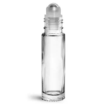 5ml 10ml Cosmetic Packaging Clear Roll on Bottle Essential Oil Pink Glass Roller Perfume Container Bottle W/ Cap