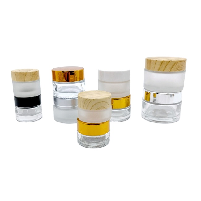 Transparent Blue Frosted Purple 30g 50g 60g Cosmetic Skincare Packaging Glass Jar With Screw Cap for Eye Face Hand Cream