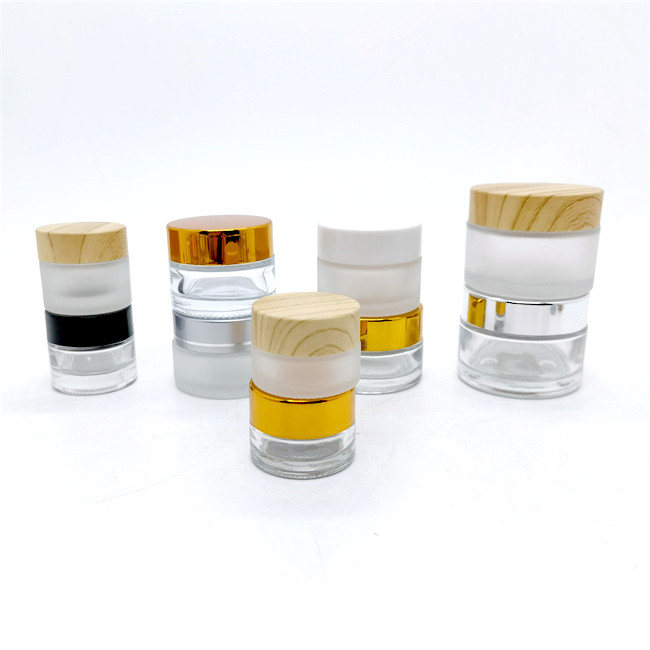 10g 20g 2oz 30 ml 50g 2 oz Luxury Face Cosmetic Lotion Packaging Custom Empty Frosted Cosmetic Cream Glass Jar With Lids