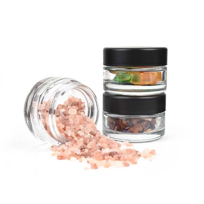 Custom 2oz 3oz 3.5g 4oz 5oz Child Resistant Matte Black Uv Jar Flower Packaging Glass Jar With Black Plastic Screw Lid