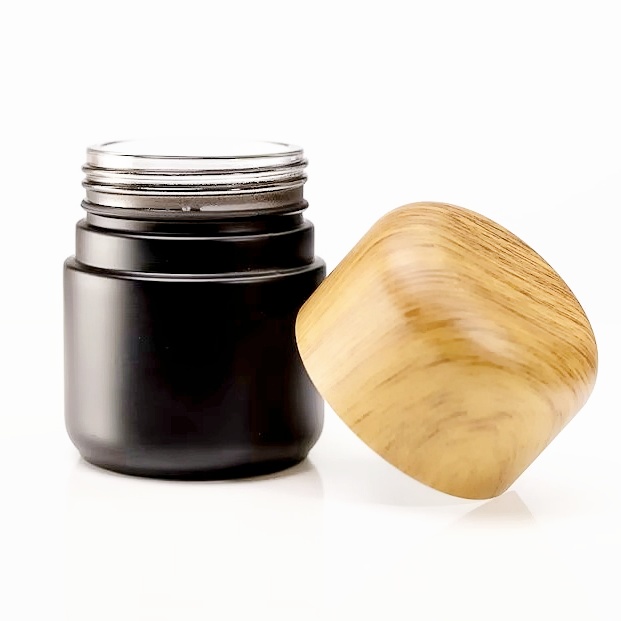 Factory Wholesale Smell Proof Matte Black Herb Glass Jar Child Resistant Packaging Jar With CR Lid
