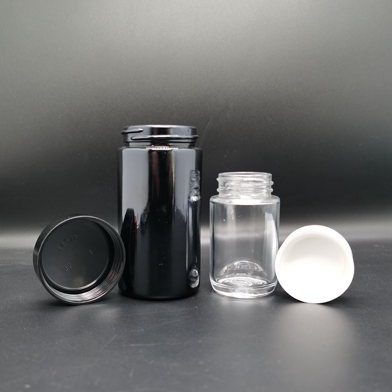 Natural Dark UV Violet Glass Jars 100ml 150ml  250ml Smell Proof Food Bottle for Gummy Dried Flowers Bottle Jar W/ Bakelite Cap