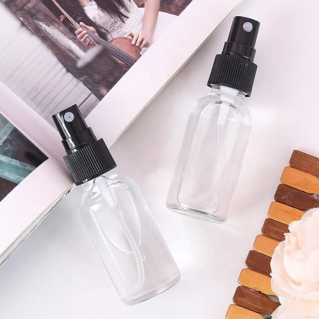 High Quality 1oz 2oz 4oz 8oz 16oz Clear Black 60ml 100ml Body Room Mist Glass Spray Bottle for Cosmetic