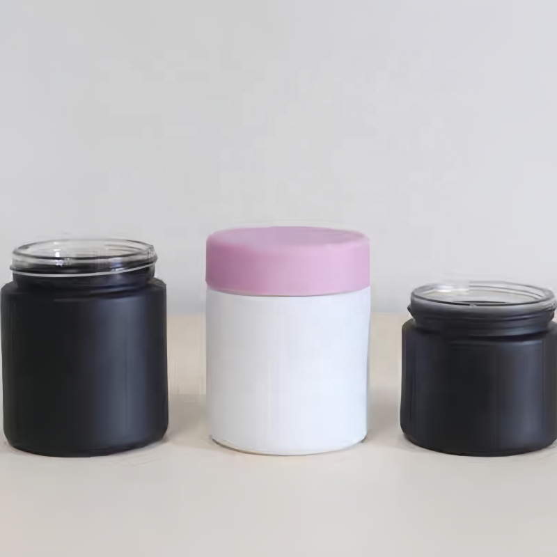 Custom Frosted Black White Crc Bottle 1oz 2oz 3oz 4oz Child Resistant Glass Jar With Different Lids