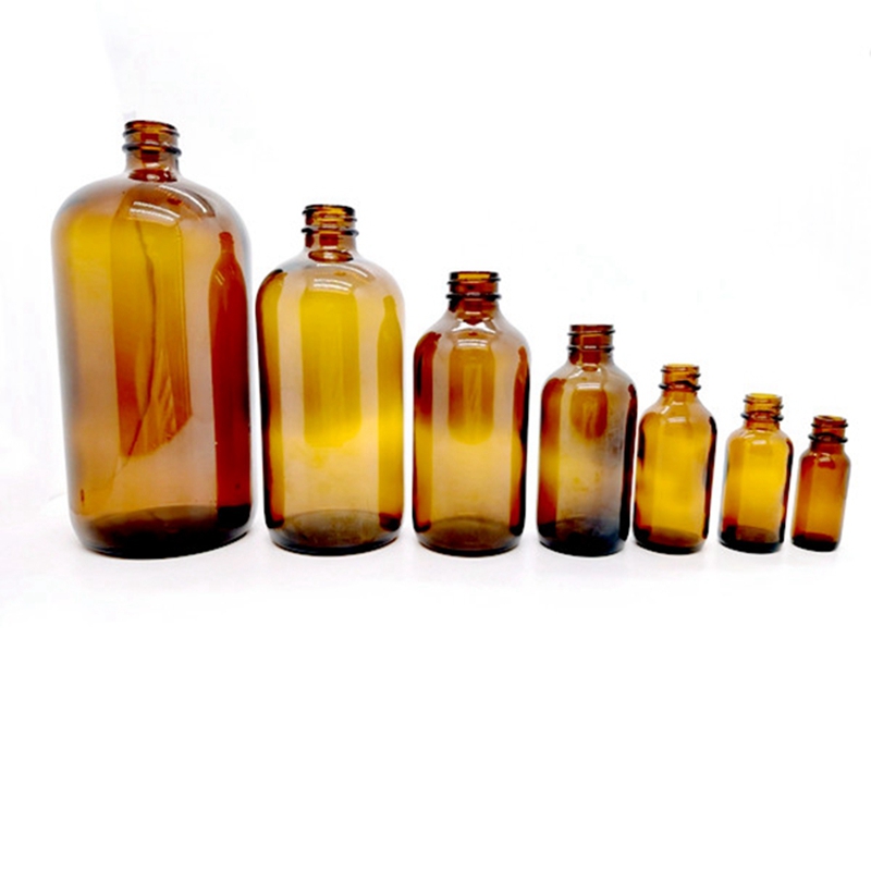 15ml 30ml 60ml 120ml 250ml 500ml 1000ml Clear Brown Boston Round Glass Bottles With Black Plastic Cap Factory Price Factory Price
