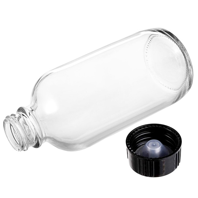 32oz Boston Round Clear Glass Growlers With Phenolic Poly Cone Insert Caps - Tight Seal for Secondary Kombucha Fermentation
