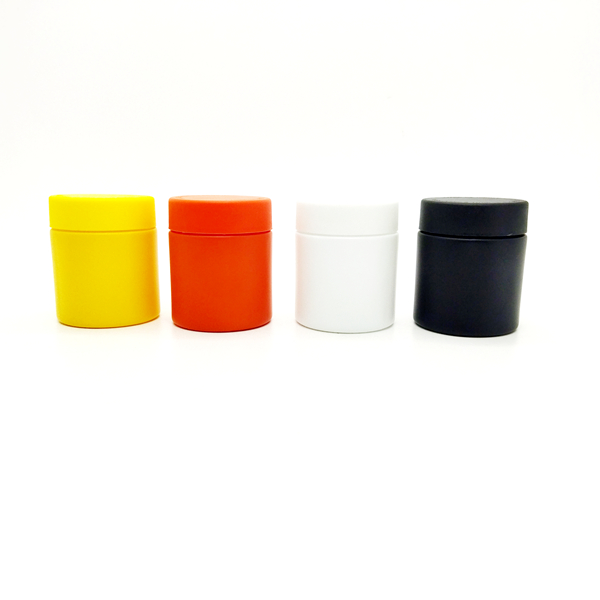 Custom 2oz 3oz 3.5g 4oz 5oz Child Resistant Matte Black Uv Jar Flower Packaging Glass Jar With Black Plastic Screw Lid