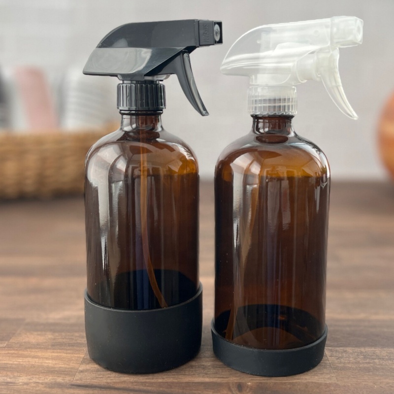Wholesale Glass Boston Bottle Transparent Spray Gun Spray Bottle 240ml 480ml Reagent Bottle