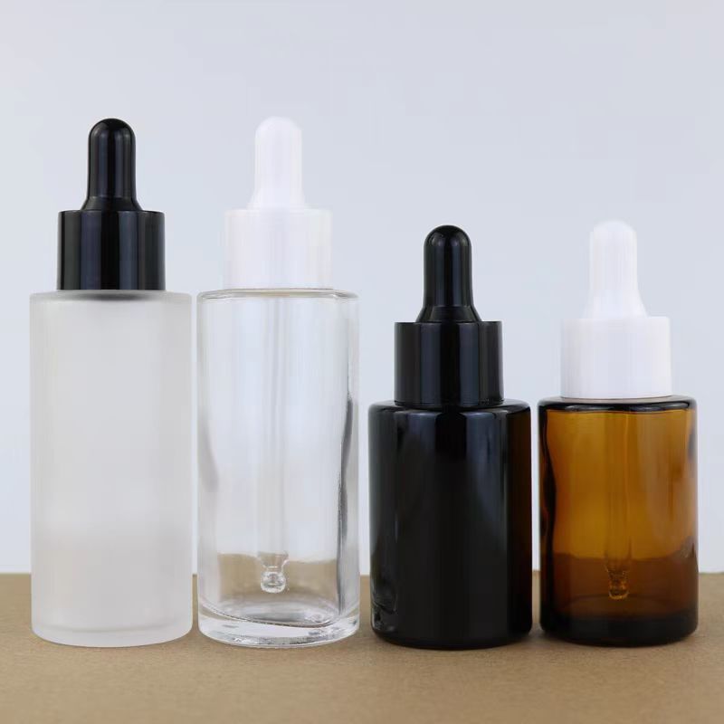 Glass Dropper Bottle 30ml 50ml 100ml Clear Frosted Essential Oil Bottle With Glass Eye Dropper for Essential Oil,Tincture