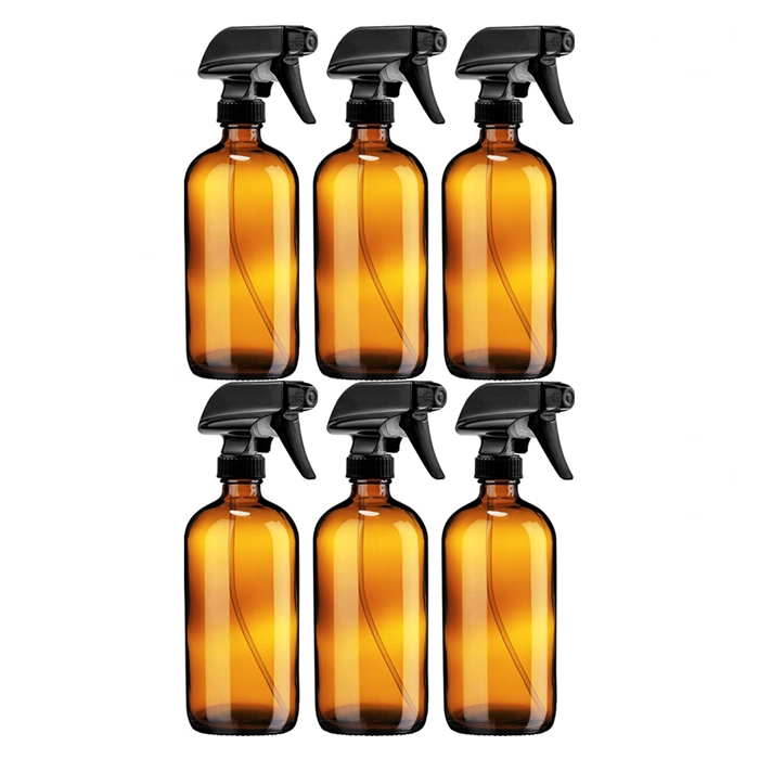 Boston Round 8oz 16oz 32oz Amber Clear Blue Empty Water Cleaning Room Glass Trigger Spray Bottle 500 ml