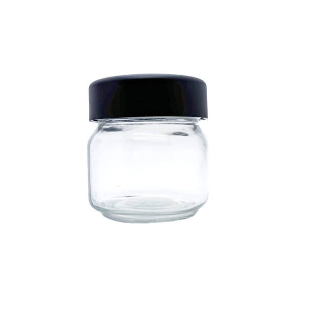 New Arrival Wide Mouth 8 oz 16 oz Glass Jar With Child Resistant Cap Lid Glass Bottle Child Proof Jar Child Proof Container