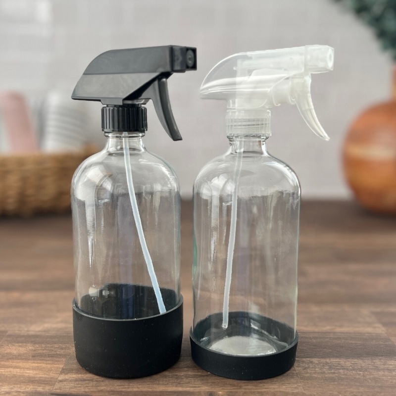 500ml Transparent Refillable Bathroom Spray for Essential Oils With Protective Silicone Sleeve