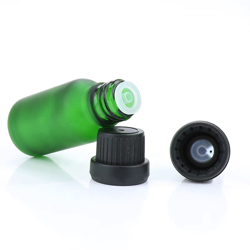 1/2oz 1oz 2oz 4oz 8oz Blue Green Clear Frosted Glass Boston Cosmetic Serum Essential Oil Bottles With Orifice Reducer Dropper