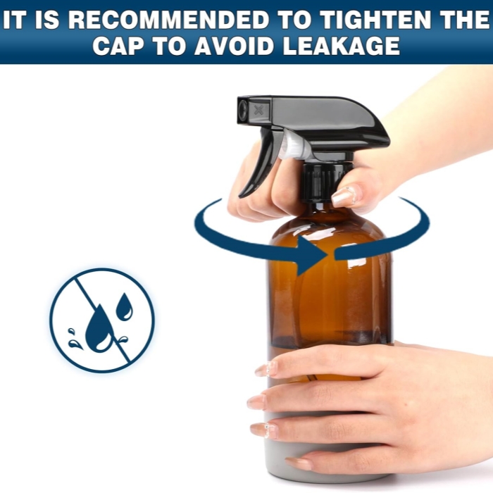 Refillable 4oz 8oz 16oz 32oz 17oz Containers Amber Glass Spray Bottles With Silicone Sleeve for Essential Oils