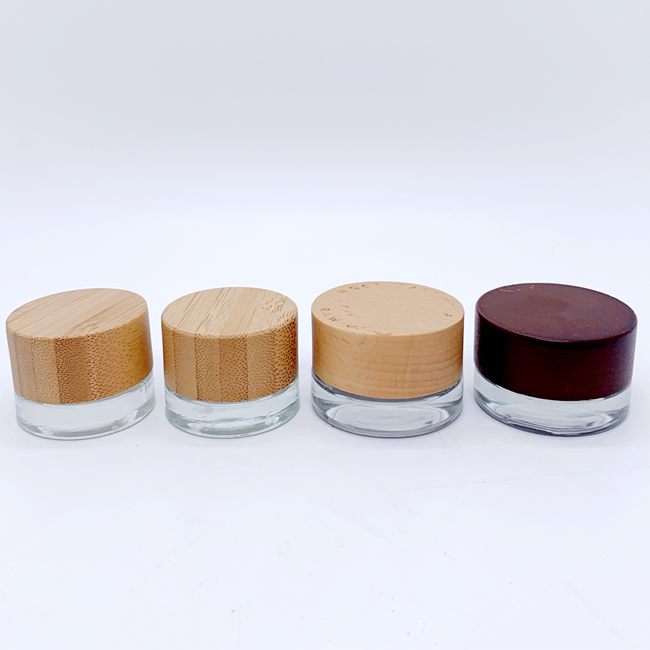 5ml 7ml 9ml Round Child Resistant Clear Glass Concentrate Jar With Screw Black Childproof Lids Wax Container for Cbd Eye Cream