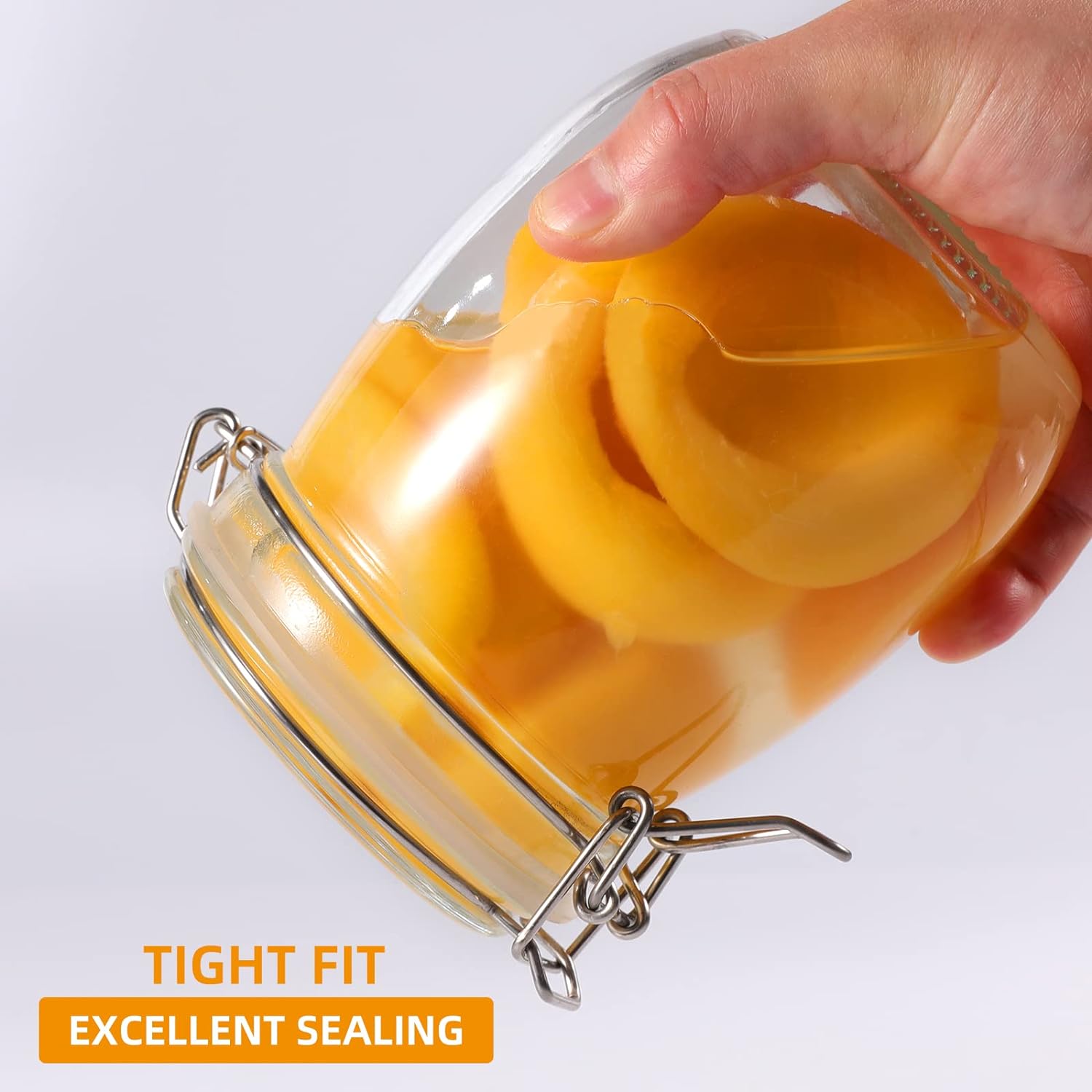200ml 250ml 500ml 750ml Recyclable Airtight Pickles Glass Jars Canned Food Storage Jars for Kitchen Canning, Cereal, Pasta