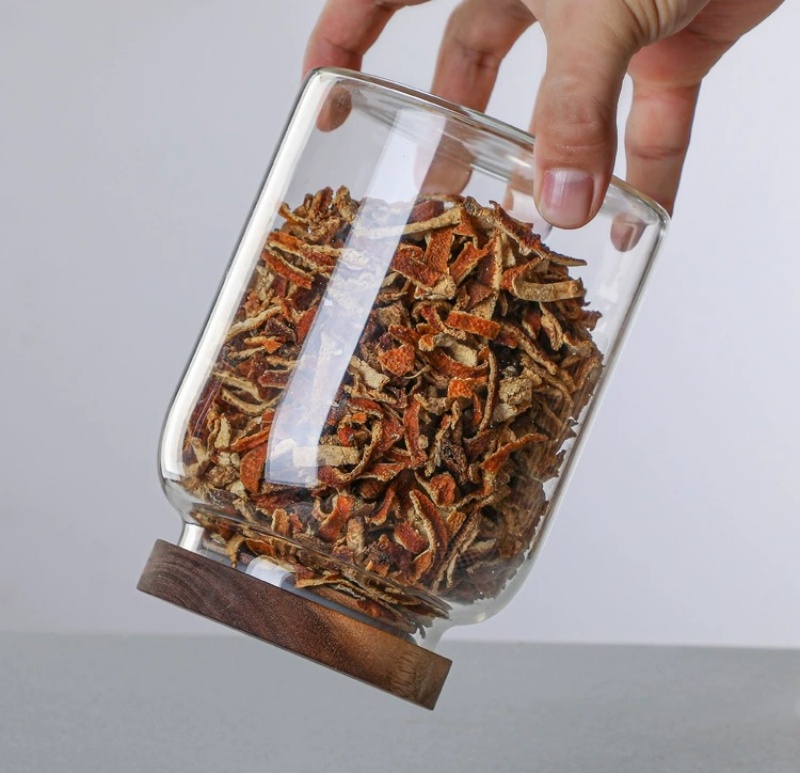 Wholesale 1300ml 2000ml 2800ml Air Tight Wide Mouth Acacia Lid High Borosilicate Empty Glass Food Storage Jar