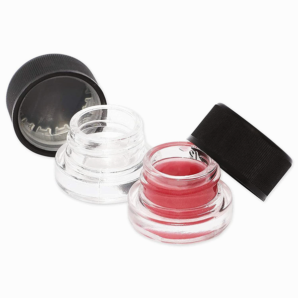 5ml 5g Small Glass  Screw Seal Tight Cr Glass Jar Extracts Concentrate Container With Black Lid