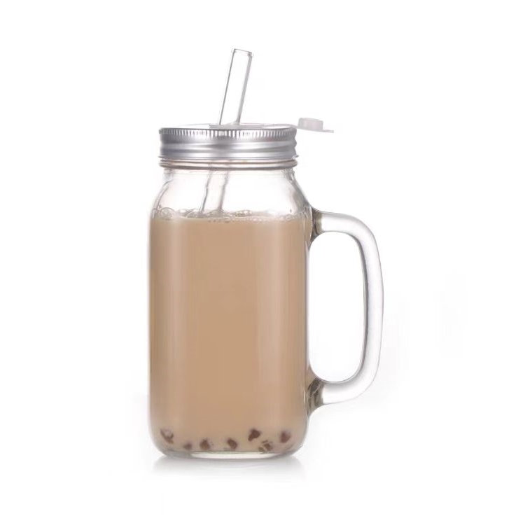 Custom Logo 2oz 40ml 400ml 120ml 250ml 480ml 16oz Square Drinking Juice Glass Bottle Wide Mouth Mason Jar With Handle
